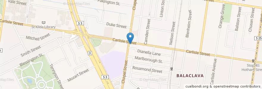 Mapa de ubicacion de Chapel Gate Pharmacy en Australie, Victoria, City Of Port Phillip.
