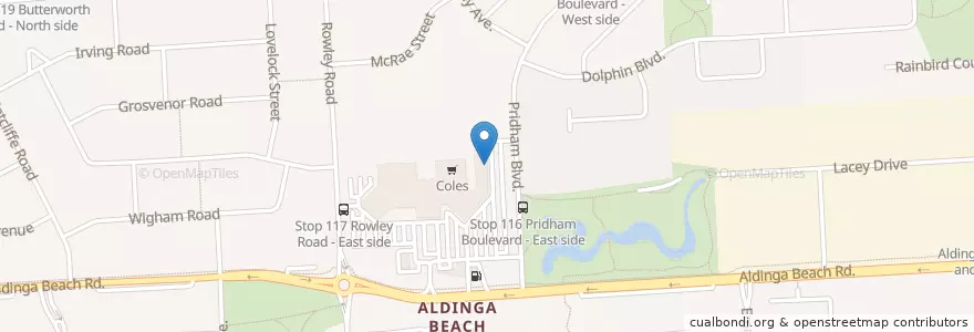 Mapa de ubicacion de Aldinga Public Library en 澳大利亚, 南澳大利亚州, Adelaide, City Of Onkaparinga.