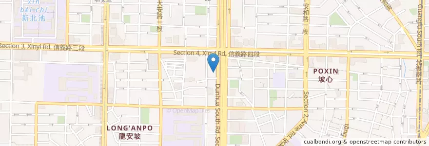 Mapa de ubicacion de 星展(台灣)商業銀行 en 台湾, 新北市, 台北市, 大安区.