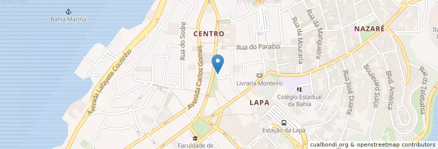 Mapa de ubicacion de Caixa en 巴西, 东北部, 巴伊亚, Região Metropolitana De Salvador, Região Geográfica Intermediária De Salvador, Microrregião De Salvador, 萨尔瓦多.