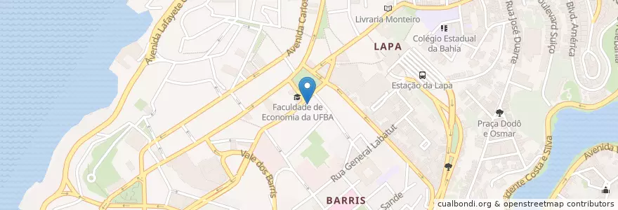 Mapa de ubicacion de Secretaria de Segurança Pública - SSP/BA en Brasil, Región Nordeste, Bahía, Região Metropolitana De Salvador, Região Geográfica Intermediária De Salvador, Microrregião De Salvador, Salvador De Bahía.