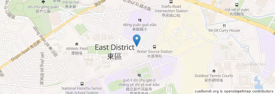 Mapa de ubicacion de 來來健康鍋 en تايوان, مقاطعة تايوان, سين شو, 東區.
