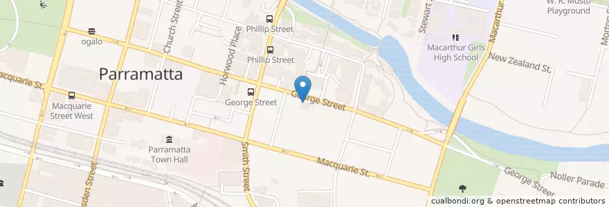 Mapa de ubicacion de Gosh Cafe en أستراليا, نيوساوث ويلز, Sydney, City Of Parramatta Council.