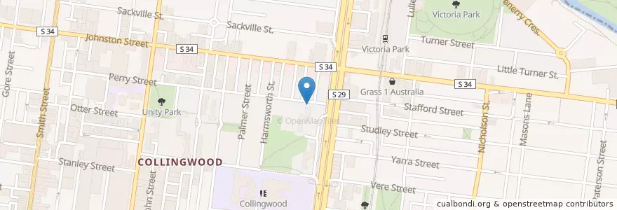 Mapa de ubicacion de Yarra Men's Shed en Australia, Victoria, City Of Yarra.