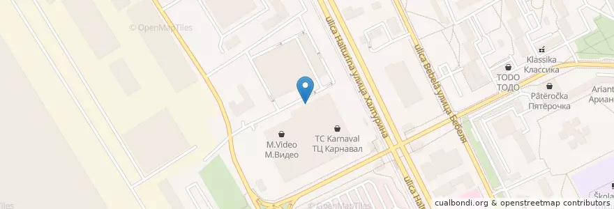 Mapa de ubicacion de ТРЦ «Карнавал» en Russie, District Fédéral De L'Oural, Oblast De Sverdlovsk, Городской Округ Екатеринбург.