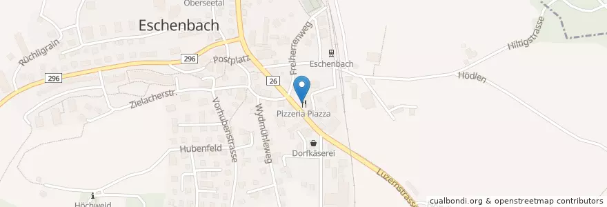 Mapa de ubicacion de Pizzeria Piazza en Schweiz/Suisse/Svizzera/Svizra, Luzern, Eschenbach (Lu).