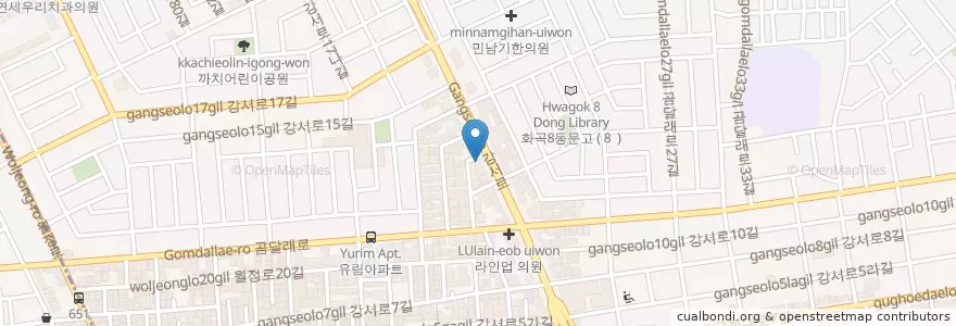 Mapa de ubicacion de 미르 성형외과 en Corea Del Sur, Seúl, 강서구, 화곡1동.