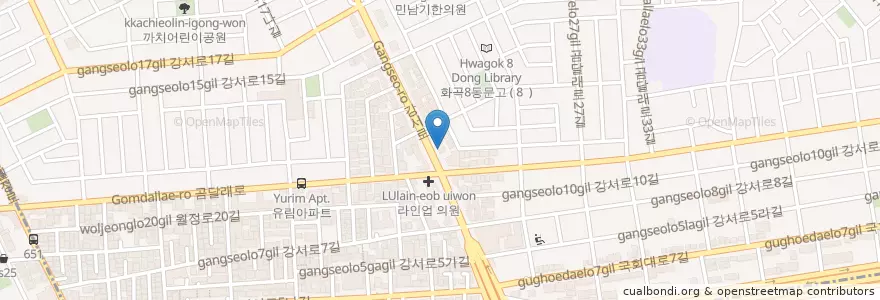Mapa de ubicacion de 신한은행 365 en 대한민국, 서울, 강서구, 화곡8동.
