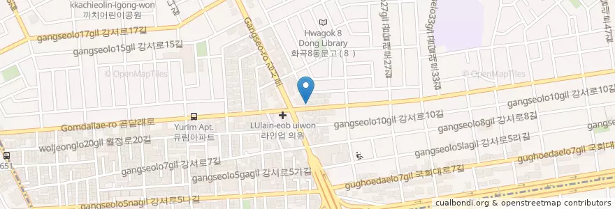 Mapa de ubicacion de 이디야 화곡사거리점 en Güney Kore, Seul, 강서구, 화곡8동.