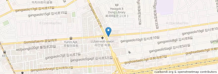 Mapa de ubicacion de 할리스 까치산역점 en 韩国/南韓, 首尔, 江西区, 화곡8동.