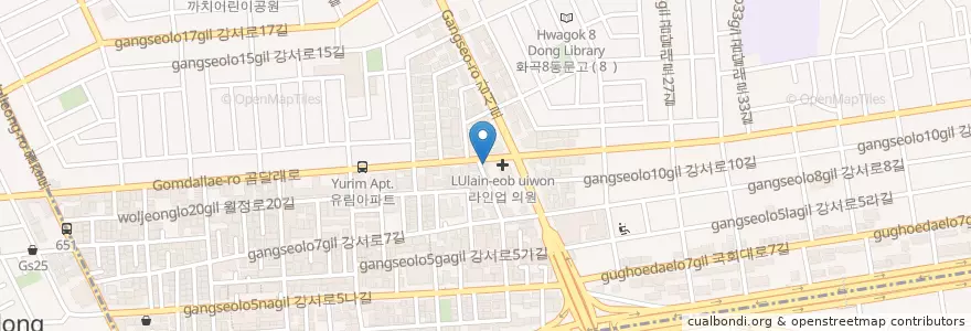 Mapa de ubicacion de 경희청산 한의원 en كوريا الجنوبية, سول, 강서구, 화곡1동.
