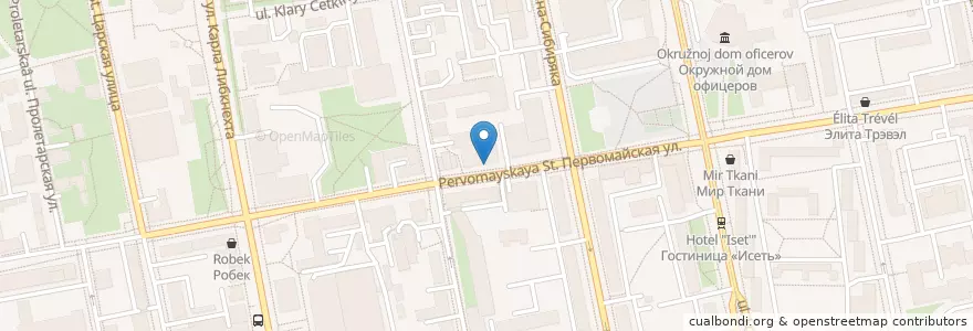 Mapa de ubicacion de Велопарковка «Вознесенский» en روسيا, منطقة فيدرالية أورالية, أوبلاست سفردلوفسك, بلدية يكاترينبورغ.