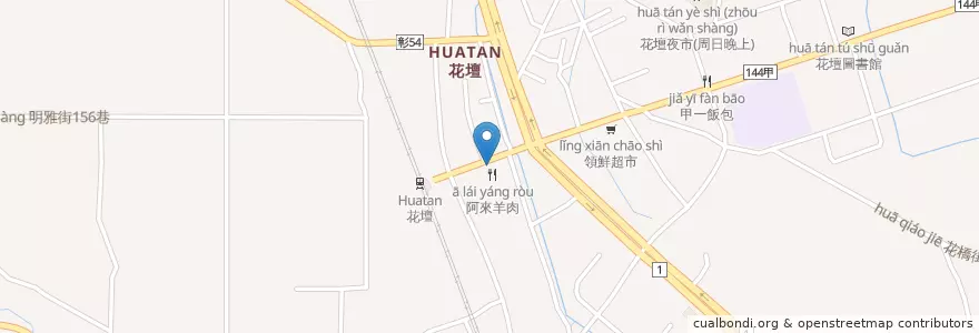Mapa de ubicacion de 花壇公有零售市場 en تایوان, 臺灣省, شهرستان جانگوآ, 花壇鄉.