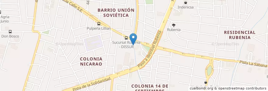 Mapa de ubicacion de Subway en نیکاراگوئه, Departamento De Managua, Managua (Municipio).