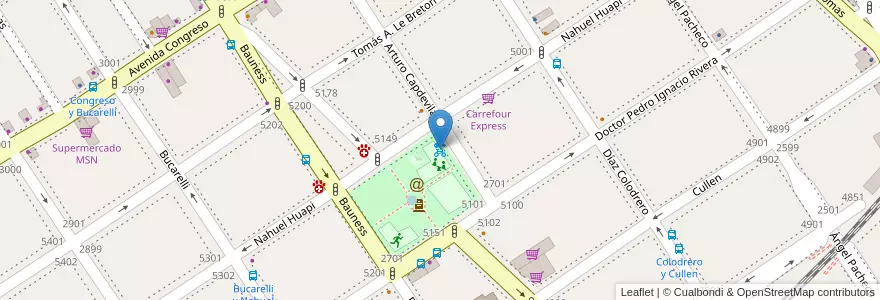 Mapa de ubicacion de 263 - Plaza Echeverria en アルゼンチン, Ciudad Autónoma De Buenos Aires, Comuna 12, ブエノスアイレス.
