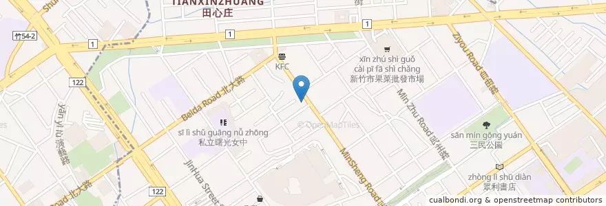 Mapa de ubicacion de 民生郵局 en 타이완, 타이완성, 신주시, 둥구.