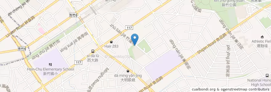 Mapa de ubicacion de 竹蓮市場停車場 en Taiwan, 臺灣省, 新竹市, 東區.