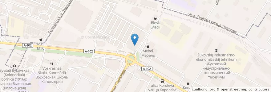 Mapa de ubicacion de Московский Кредитный Банк en Rusland, Centraal Federaal District, Oblast Moskou, Раменский Городской Округ.