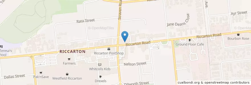 Mapa de ubicacion de The Craic en Nouvelle-Zélande, Canterbury, Christchurch City, Halswell-Hornby-Riccarton Community.