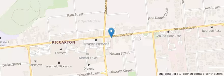 Mapa de ubicacion de Wyatt Chemist Ltd en New Zealand, Canterbury, Christchurch City, Halswell-Hornby-Riccarton Community.