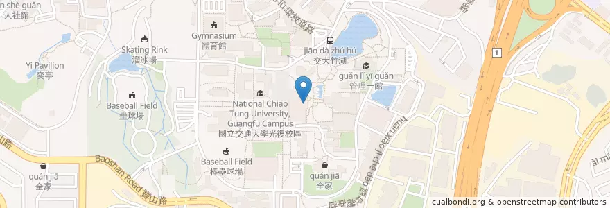 Mapa de ubicacion de 伊瓦士咖啡簡餐 en تایوان, 臺灣省, سینچو, 東區.