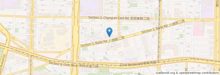 Mapa de ubicacion de 客來源素坊 (八德店) en تایوان, 新北市, تایپه, 中山區.