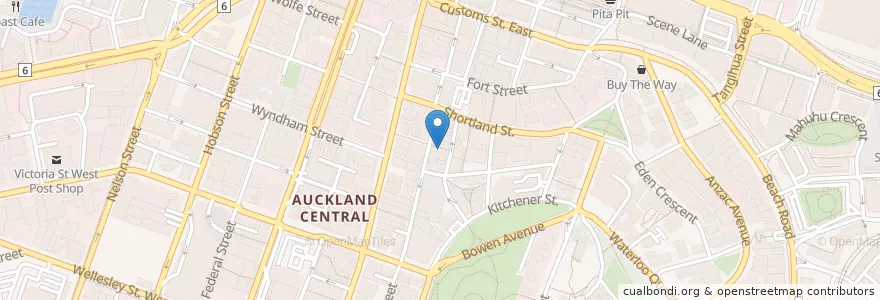 Mapa de ubicacion de Amici en New Zealand, Auckland, Waitematā.