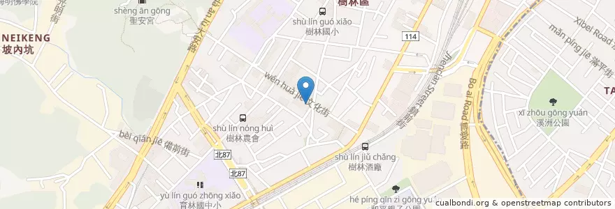 Mapa de ubicacion de 台北富邦商業銀行 en Тайвань, Новый Тайбэй, 樹林區.