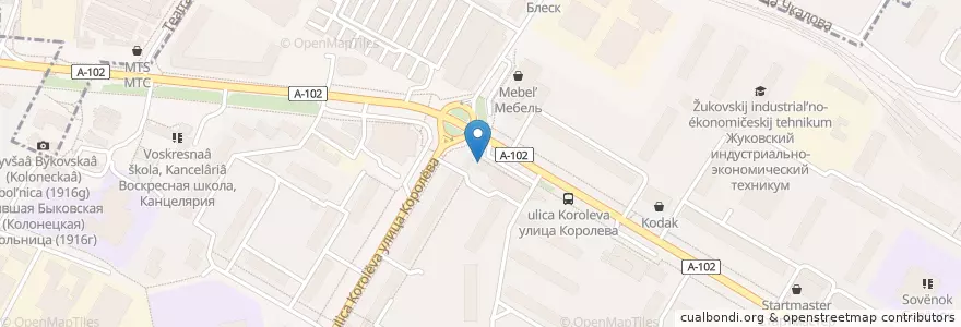 Mapa de ubicacion de Qiwi en Rusia, Distrito Federal Central, Óblast De Moscú, Раменский Городской Округ, Городской Округ Жуковский.