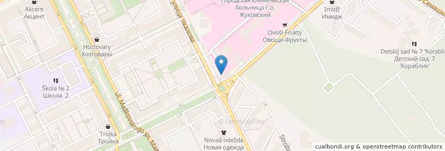 Mapa de ubicacion de Qiwi en Rússia, Distrito Federal Central, Oblast De Moscou, Раменский Городской Округ, Городской Округ Жуковский.