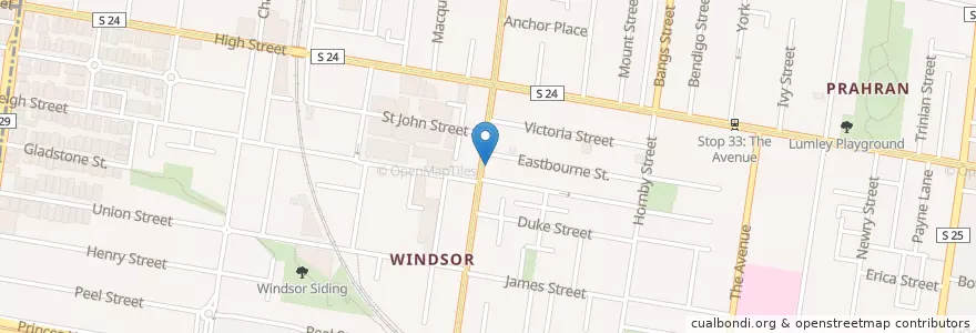 Mapa de ubicacion de Fonda Mexican en 오스트레일리아, Victoria, City Of Stonnington.