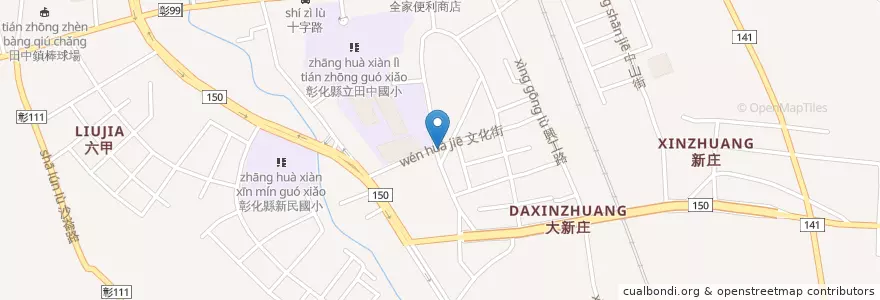 Mapa de ubicacion de A-Bao House en تایوان, 臺灣省, شهرستان جانگوآ, 田中鎮.