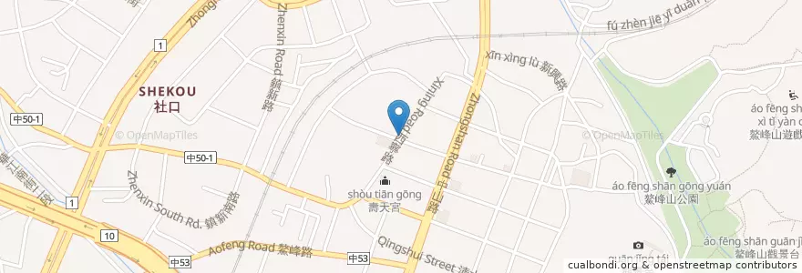 Mapa de ubicacion de 阿財米糕店 en 타이완, 타이중 시, 칭수이 구.