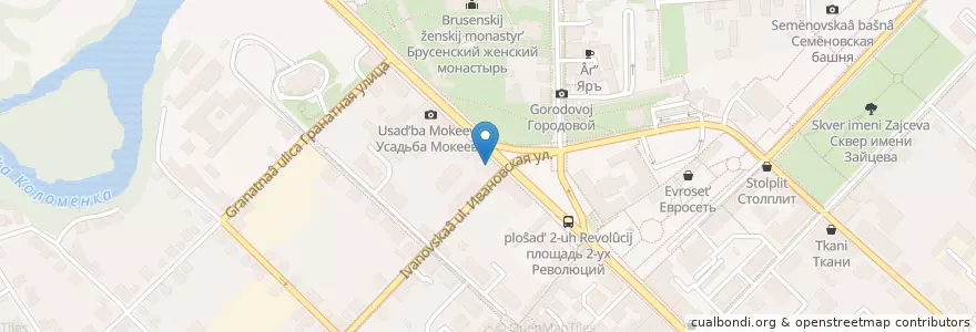 Mapa de ubicacion de Отделение связи №140400 en Russie, District Fédéral Central, Oblast De Moscou, Коломенский Городской Округ.