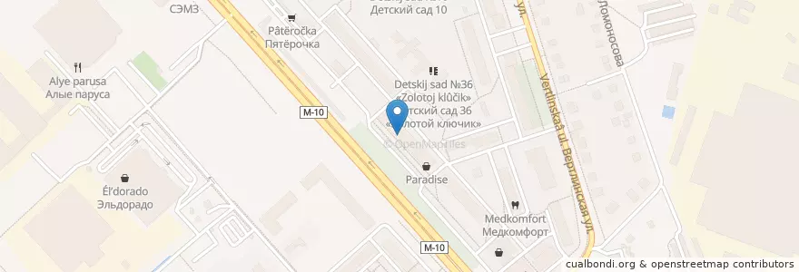 Mapa de ubicacion de Отделение связи №141505 en Russie, District Fédéral Central, Oblast De Moscou, Городской Округ Солнечногорск.