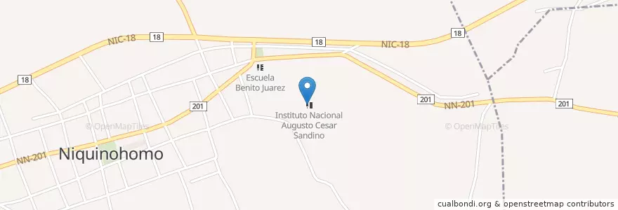 Mapa de ubicacion de Instituto Nacional Augusto Cesar Sandino en Nicaragua, Masaya, Niquinohomo (Municipio).