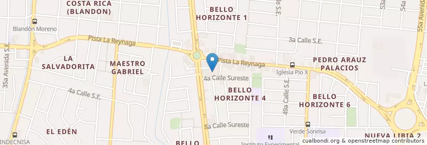 Mapa de ubicacion de Queens-Bello Horizonte en Nicaragua, Departamento De Managua, Managua (Municipio).