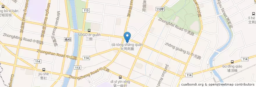 Mapa de ubicacion de 艾隆義大利麵 en تايوان, تاو يوان, زونغلي.