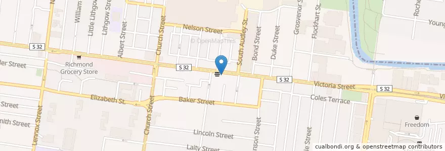 Mapa de ubicacion de Dawaat Indian Restaurant en 오스트레일리아, Victoria, City Of Yarra.