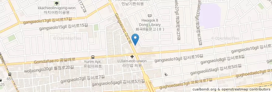 Mapa de ubicacion de 강서 굿모닝치과의원 en Corea Del Sud, Seul, 강서구, 화곡8동.