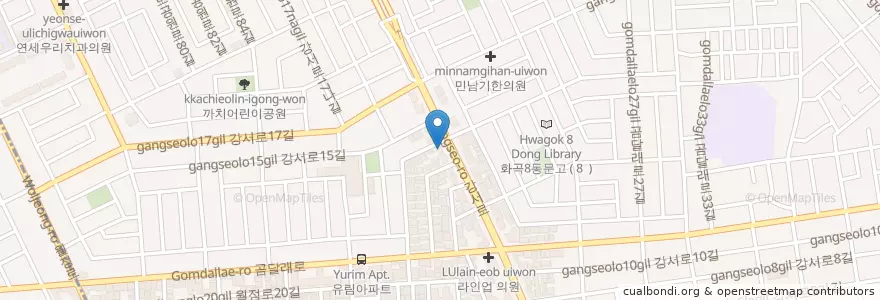 Mapa de ubicacion de 스타벅스 까치산역점 en 대한민국, 서울, 강서구, 화곡1동.