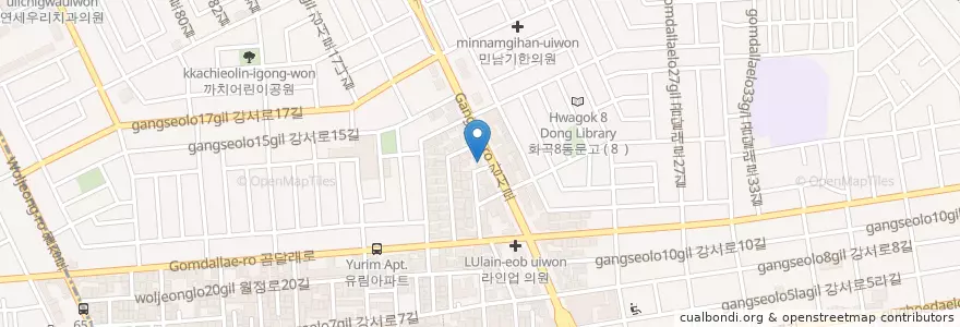 Mapa de ubicacion de 이디야커피 까치산역점 en Corée Du Sud, Séoul, 강서구, 화곡1동.