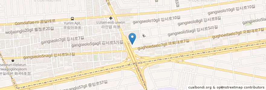 Mapa de ubicacion de 토프레소 en Corea Del Sur, Seúl, 강서구, 화곡8동.