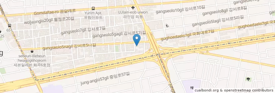 Mapa de ubicacion de 세종회관 en 대한민국, 서울, 강서구, 화곡1동.