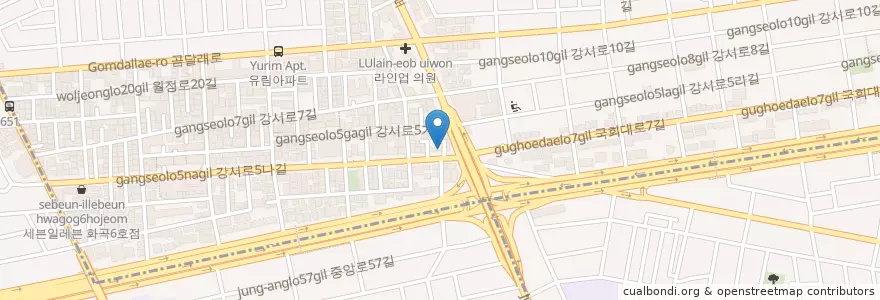 Mapa de ubicacion de 선지해장국 en Korea Selatan, 서울, 강서구, 화곡1동.