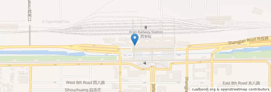 Mapa de ubicacion de 德克士;出站口 en 중국, 산시성, 西安市, 新城区 (Xincheng).