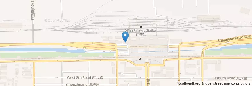 Mapa de ubicacion de 康师傅私房牛肉面 en الصين, شنشي, 西安市, 新城区 (Xincheng).