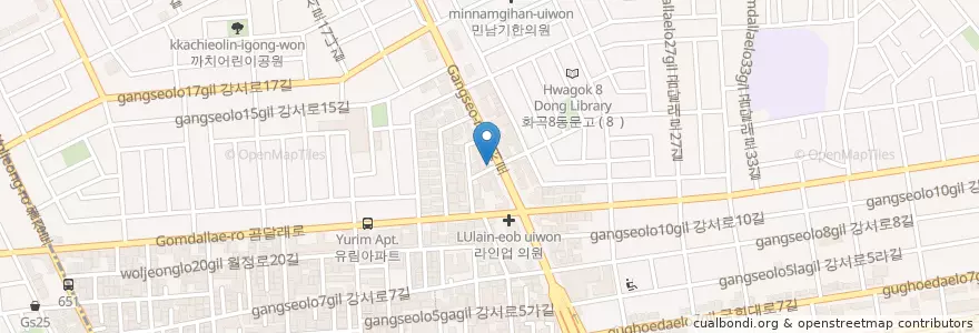 Mapa de ubicacion de 죠스떡볶이 en کره جنوبی, سئول, 강서구, 화곡1동.