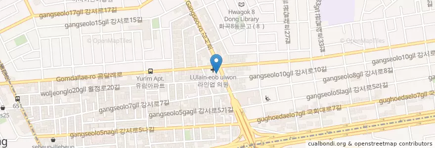 Mapa de ubicacion de 김밥 스파게티 en Coreia Do Sul, Seul, 강서구, 화곡1동.