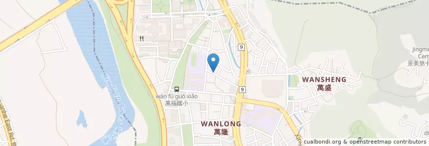 Mapa de ubicacion de 頂公館福德宮 en تايوان, تايبيه الجديدة, تايبيه, 文山區.